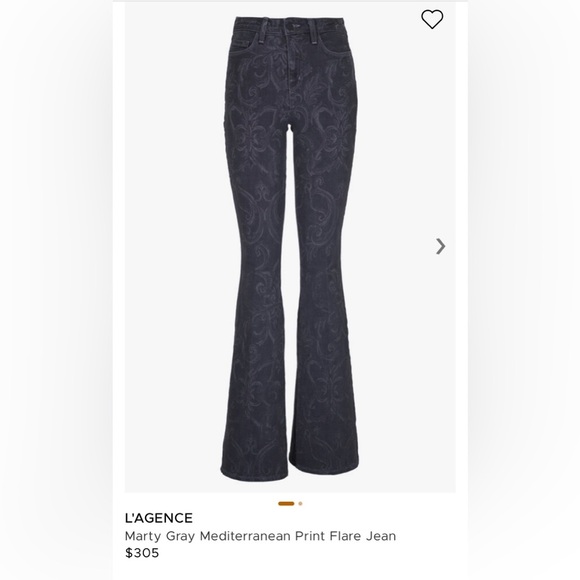 L'AGENCE Grey Patterned Flare Jeans-Size 29 - Picture 5 of 9